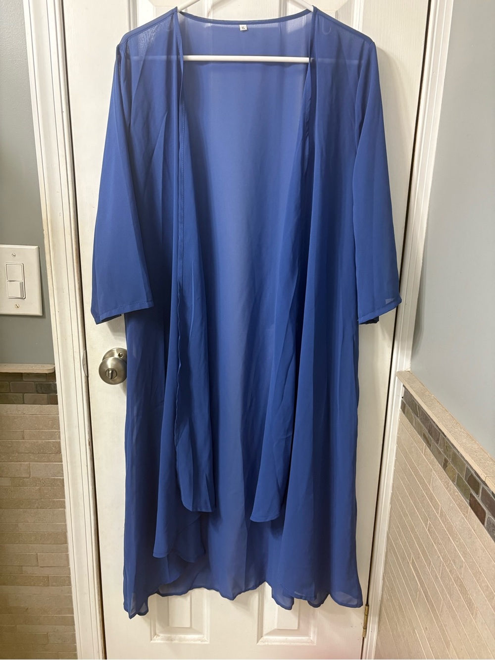 Blue Sheer Open-Front Jacket